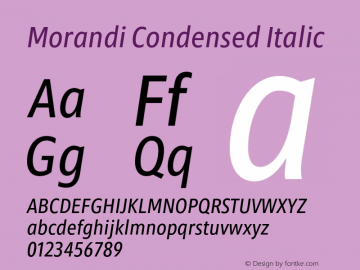 Morandi Cond Italic Version 1.22, build 12, s3图片样张