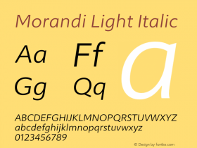 Morandi Light Italic Version 1.22, build 12, s3图片样张