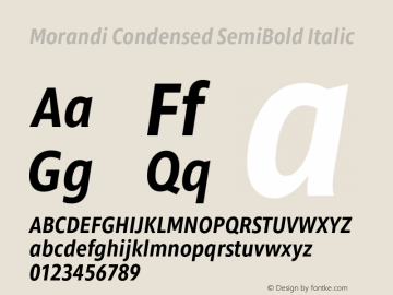 Morandi Cond SemiBold Italic Version 1.22, build 12, s3图片样张