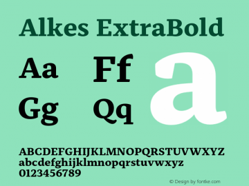 Alkes ExtraBold Version 1.000;hotconv 1.0.109;makeotfexe 2.5.65596图片样张