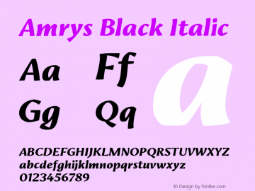 Amrys Black Italic Version 1.10图片样张