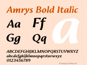 Amrys Bold Italic Version 1.10图片样张
