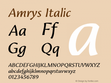 Amrys Italic Version 1.10图片样张