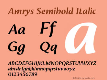 Amrys Semibold Italic Version 1.10图片样张
