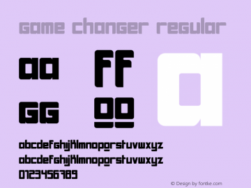 Game Changer Version 2.000;October 30, 2021;FontCreator 14.0.0.2814 64-bit图片样张