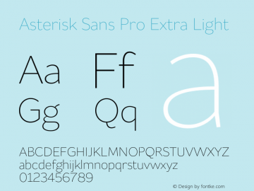 AsteriskSansPro-ExtraLight Version 1.000图片样张