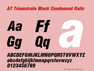 AT Triumvirate Black Cd Italic Version 1.00 Build 1000图片样张