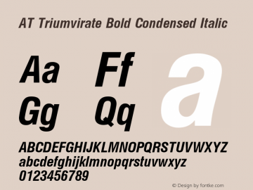 AT Triumvirate Cd Bold Italic Version 1.00 Build 1000图片样张