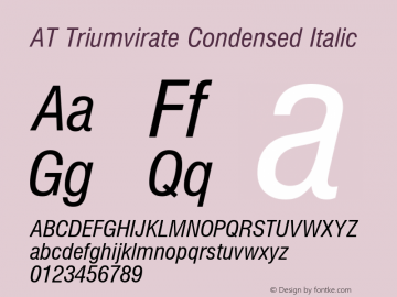 AT Triumvirate Cd Italic Version 1.00 Build 1000图片样张
