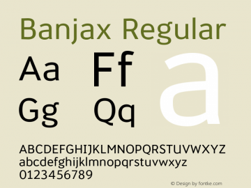 Banjax Regular Version 1.000;PS 001.000;hotconv 1.0.88;makeotf.lib2.5.64775图片样张