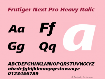 FrutigerNextPro-HeavyIta Version 1.00; 2007图片样张