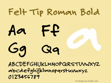 Felt Tip Roman Bold Version 1.005;hotconv 1.0.109;makeotfexe 2.5.65596图片样张