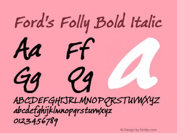Ford's Folly Bold Italic Version 1.00图片样张