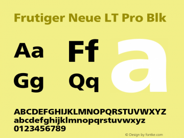Frutiger Neue LT Pro Blk Version 2.300图片样张