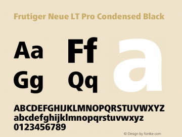 Frutiger Neue LT Pro Cn Medium Bold Version 1.00图片样张