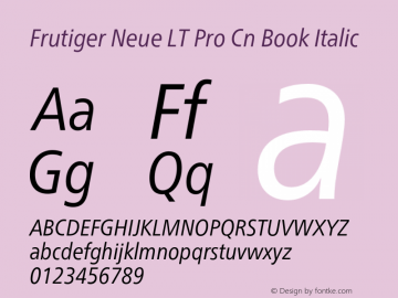 Frutiger Neue LT Pro Cn Bk It Version 2.300图片样张