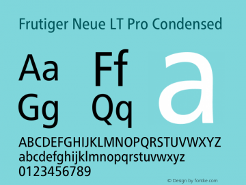 Frutiger Neue LT Pro Cn Regular Version 1.00图片样张