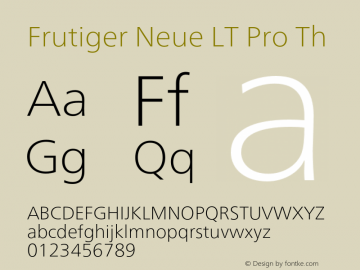 Frutiger Neue LT Pro Th Version 2.200图片样张