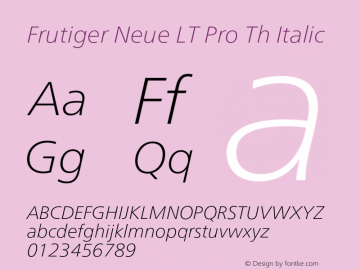 Frutiger Neue LT Pro Th It Version 2.200图片样张