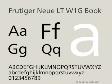 FrutigerNeueLTW1G-Book Version 2.50图片样张