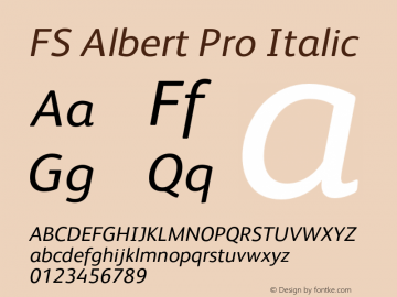 FSAlbertPro-Italic Version 6.01图片样张