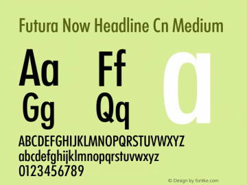 Futura Now Headline Cn Md Version 1.01图片样张