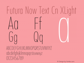 Futura Now Text Cn XLt Version 1.01图片样张