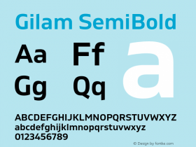 Gilam SemiBold Version 1.001;PS 001.001;hotconv 1.0.88;makeotf.lib2.5.64775图片样张