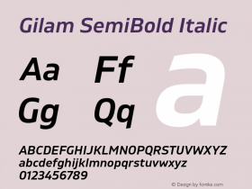 Gilam SemiBold Italic Version 1.000;PS 001.000;hotconv 1.0.88;makeotf.lib2.5.64775图片样张