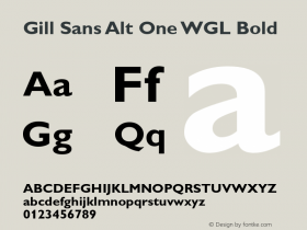 Gill Sans Alt One WGL Bold Version 1.00 Build 1000图片样张