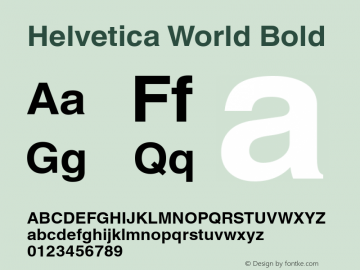 Helvetica World Bold Version 1.07图片样张
