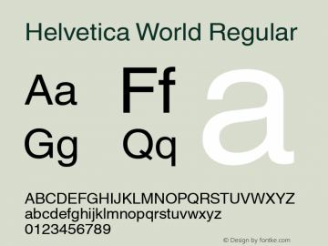 Helvetica World Version 1.07图片样张