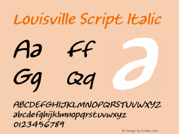 Louisville Script Italic Version 1.00图片样张