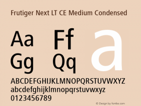 Frutiger Next LT CE Medium Condensed Version 3.01图片样张