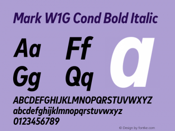 Mark W1G Cond Bold Italic Version 1.00, build 9, g2.6.4 b1272, s3图片样张