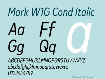 Mark W1G Cond Italic Version 1.00, build 9, g2.6.4 b1272, s3图片样张