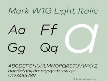 Mark W1G Light Italic Version 1.00, build 8, g2.6.4 b1272, s3图片样张