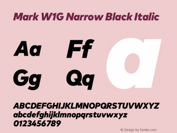 Mark W1G Narrow Black Italic Version 1.00, build 8, g2.6.4 b1272, s3图片样张