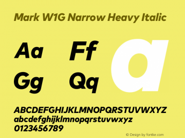 Mark W1G Narrow Heavy Italic Version 1.00, build 8, g2.6.4 b1272, s3图片样张