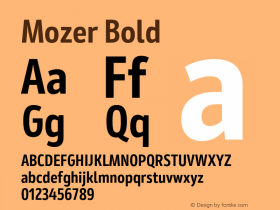 Mozer Bold Version 1.000;hotconv 1.0.109;makeotfexe 2.5.65596图片样张