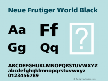 Neue Frutiger World Black Version 1.01图片样张