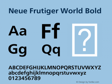 Neue Frutiger World Bold Version 1.01图片样张