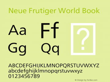 Neue Frutiger World Book Version 1.01图片样张