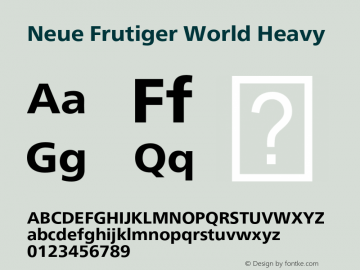 Neue Frutiger World Heavy Version 1.01图片样张