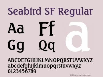 Seabird SF Regular Altsys Fontographer 3.5  9/23/93图片样张