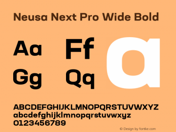Neusa Next Pro Wide Bold Version 1.002;PS 001.002;hotconv 1.0.88;makeotf.lib2.5.64775图片样张
