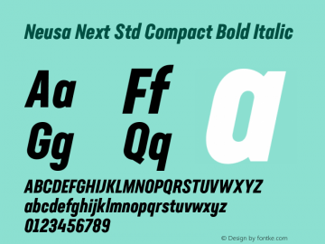 Neusa Next Std Compact Bold Italic Version 1.002;PS 001.002;hotconv 1.0.88;makeotf.lib2.5.64775图片样张