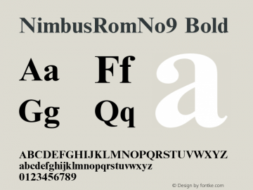 NimbusRomNo9 Bold Version 1.00图片样张