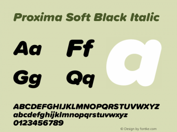 Proxima Soft Black It Version 1.005;PS 001.005;hotconv 1.0.88;makeotf.lib2.5.64775图片样张