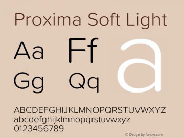 Proxima Soft Light Version 1.005;PS 001.005;hotconv 1.0.88;makeotf.lib2.5.64775图片样张